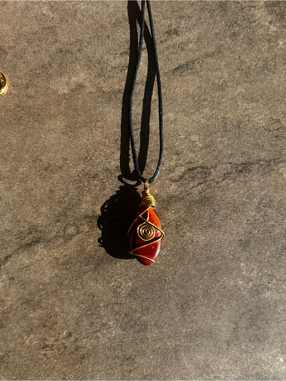 Handcrafted Red Tigers Eye Wire-Wrapped Pendant Necklace